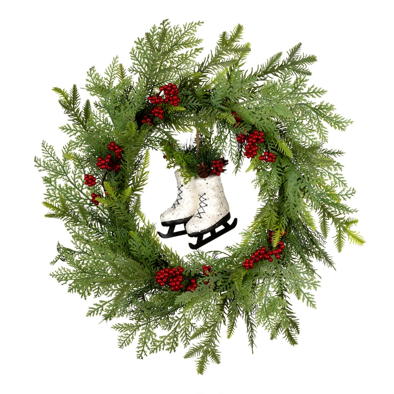 22" Winter Skates Wreath